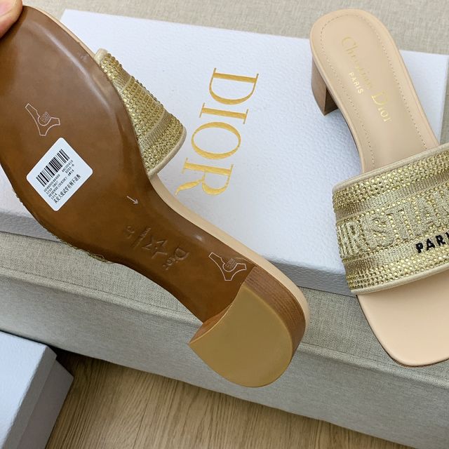 Dior orignal cotton heeled slide DS0133