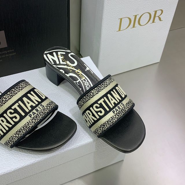 Dior orignal cotton heeled slide DS0167