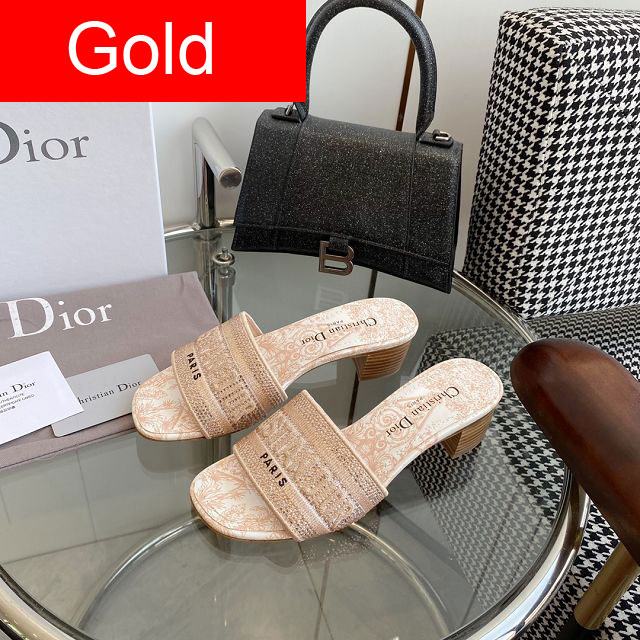 Dior orignal cotton heeled slide DS0178