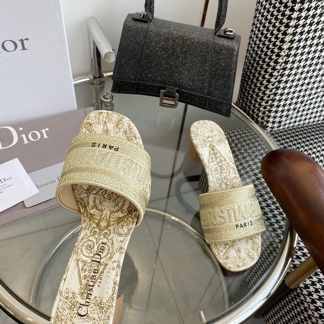 Dior orignal cotton heeled slide DS0178