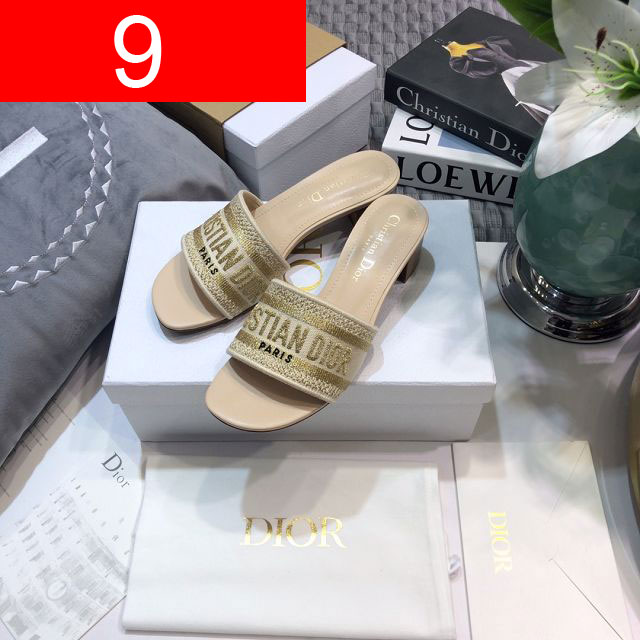 Dior orignal cotton heeled slide DS0190