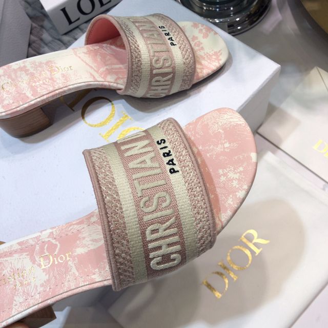 Dior orignal cotton heeled slide DS0190