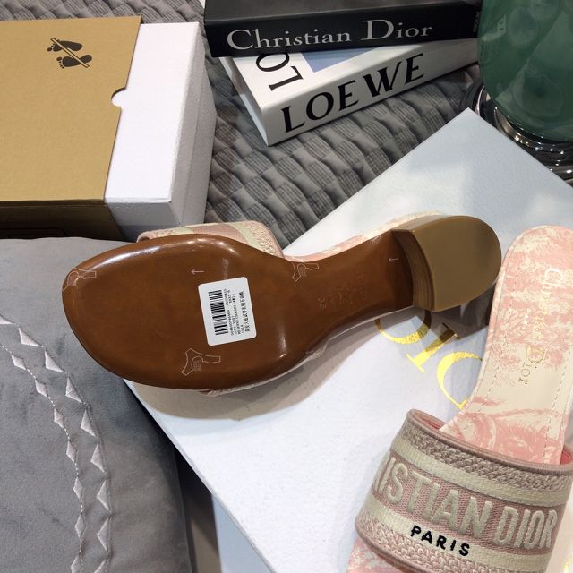 Dior orignal cotton heeled slide DS0190