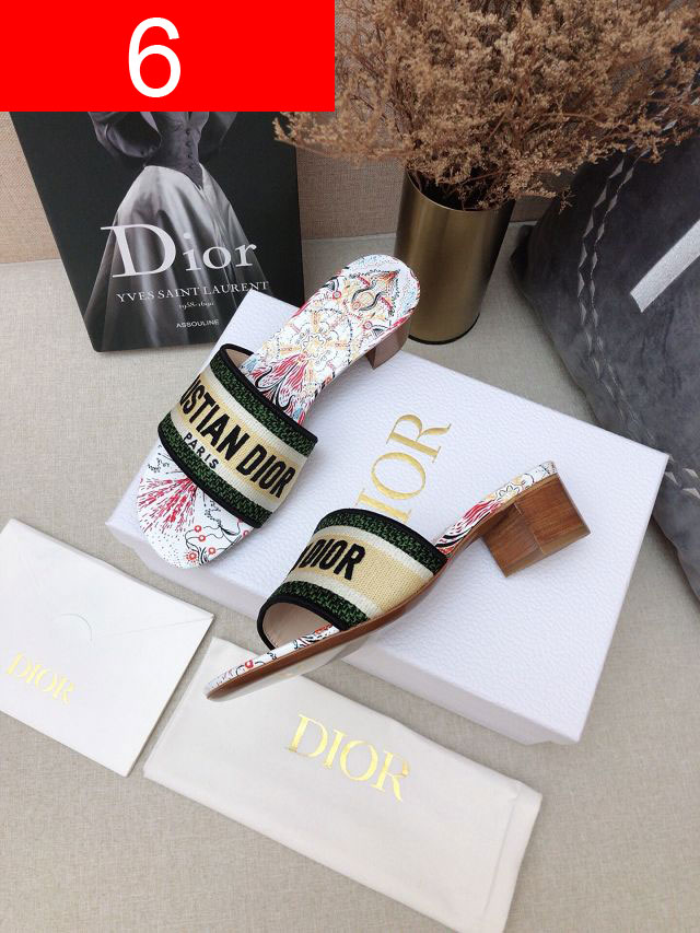 Dior orignal cotton heeled slide DS0191