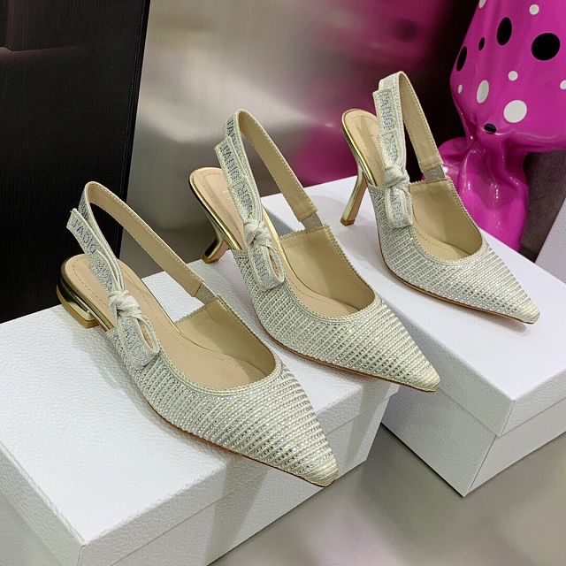 Dior orignal cotton pump DS0204 silver