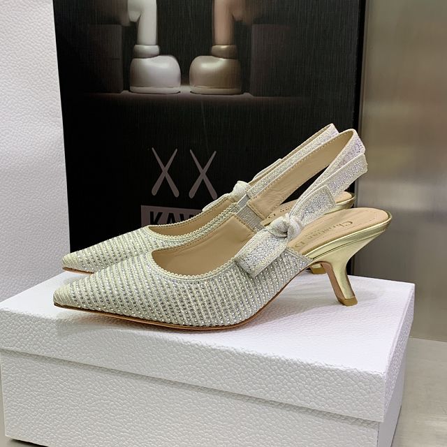 Dior orignal cotton pump DS0204 silver