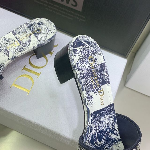 Dior orignal cotton heeled slide DS0169