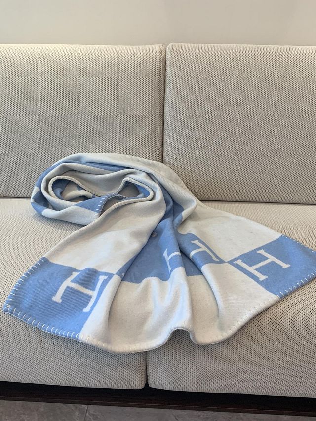 Hermes original cashmere avalon blanket HB071 blue