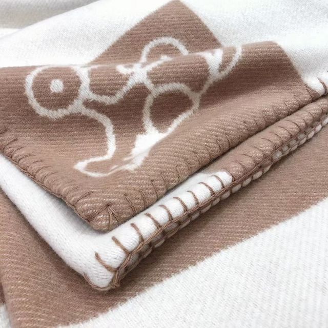 Hermes original cashmere blanket HB079 apricot