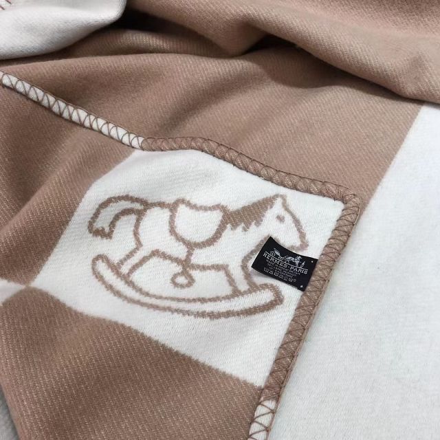 Hermes original cashmere blanket HB079 apricot