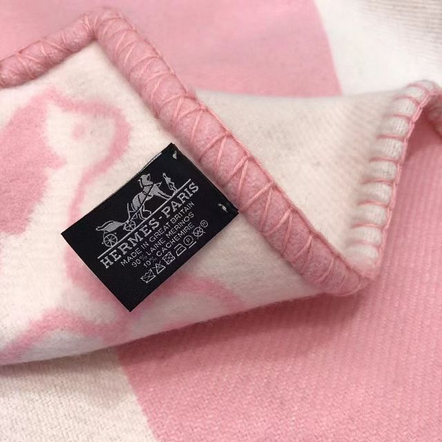 Hermes original cashmere blanket HB079 pink