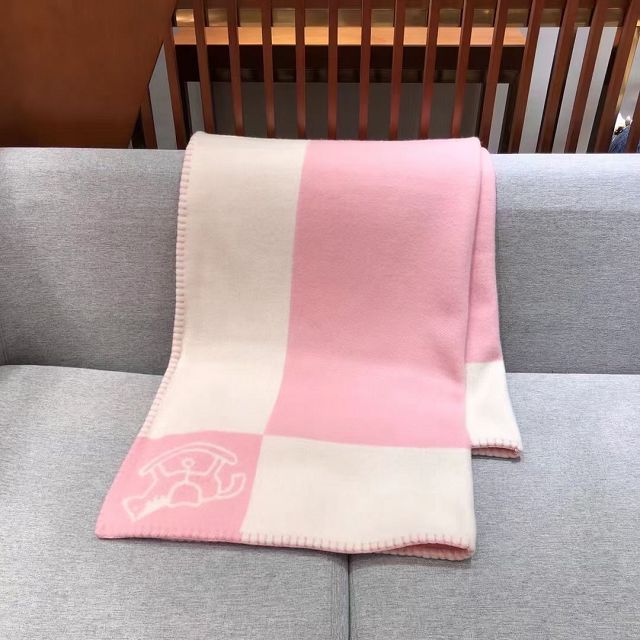 Hermes original cashmere blanket HB079 pink