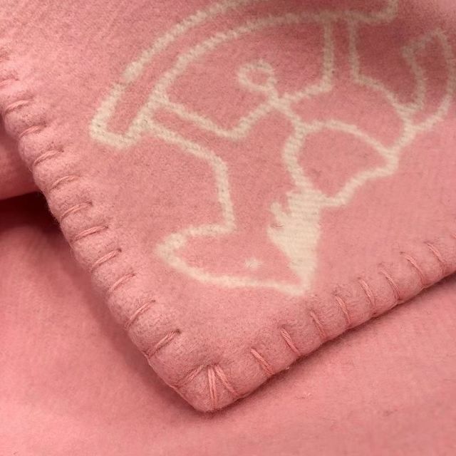 Hermes original cashmere blanket HB079 pink