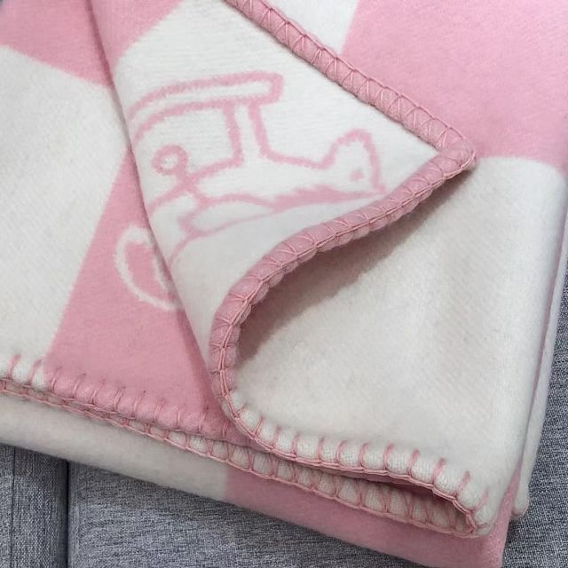 Hermes original cashmere blanket HB079 pink