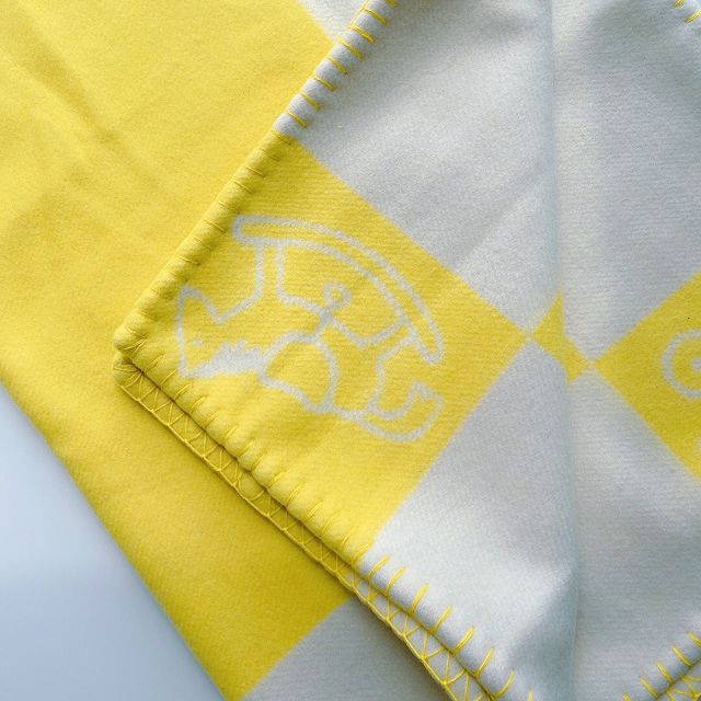 Hermes original cashmere blanket HB079 yellow