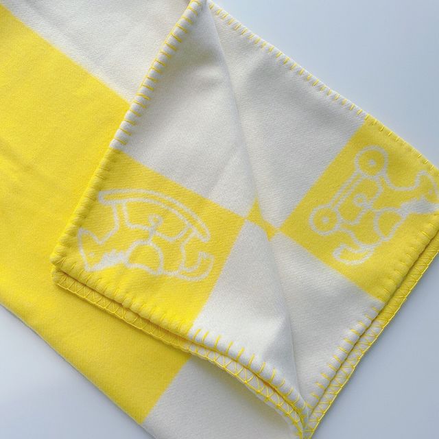 Hermes original cashmere blanket HB079 yellow