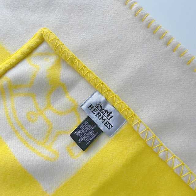 Hermes original cashmere blanket HB079 yellow