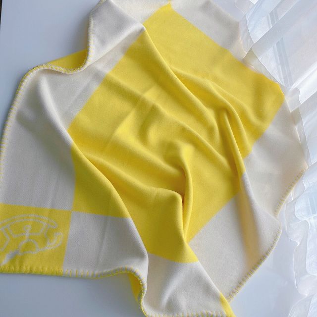 Hermes original cashmere blanket HB079 yellow