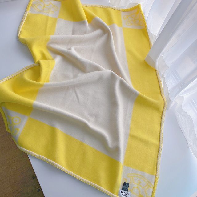 Hermes original cashmere blanket HB079 yellow