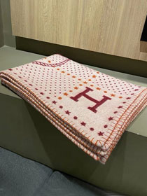Hermes original wool blanket HB076 red