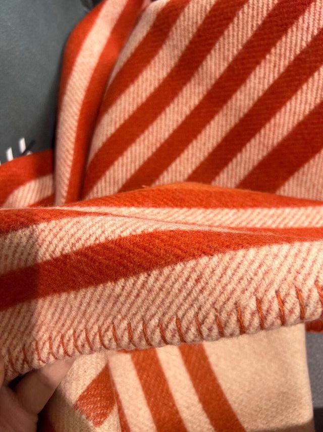 Hermes original wool ithaque blanket HB080 orange