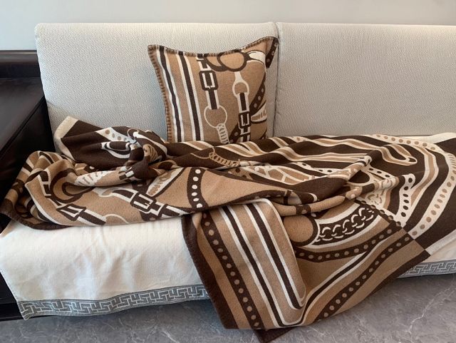 Hermes original wool hippomobile blanket HB077 coffee