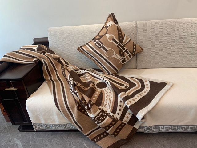 Hermes original wool hippomobile blanket HB077 coffee