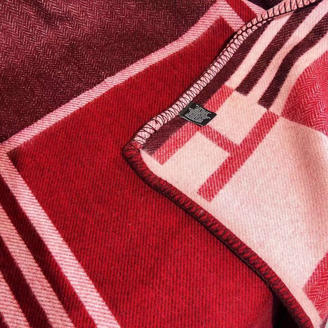 Hermes original wool ithaque blanket HB080 wine red