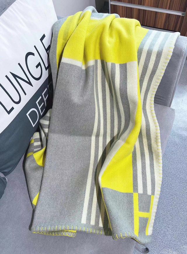 Hermes original wool ithaque blanket HB080 yellow