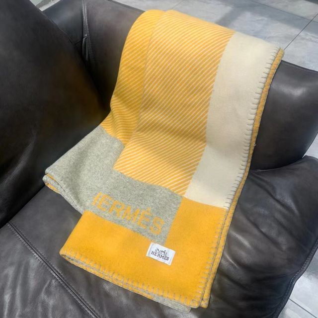 Hermes original wool riviera blanket HB081 yellow