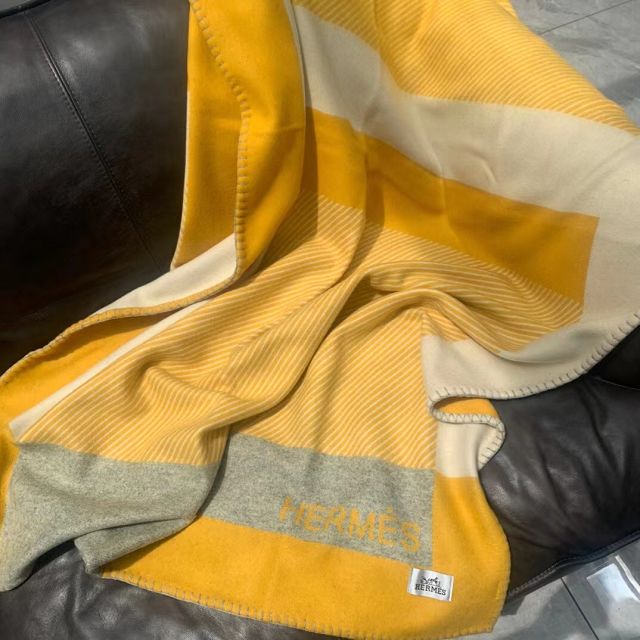 Hermes original wool riviera blanket HB081 yellow