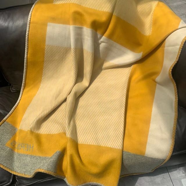 Hermes original wool riviera blanket HB081 yellow