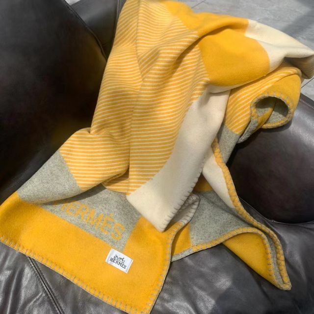 Hermes original wool riviera blanket HB081 yellow