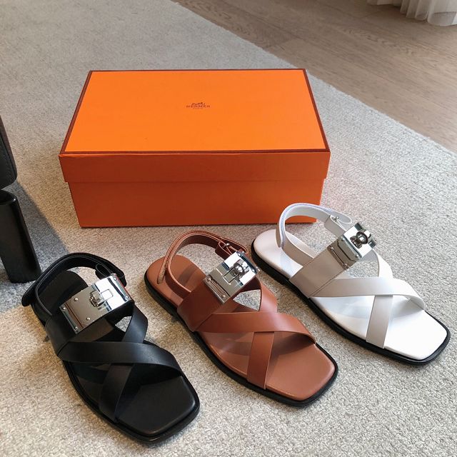 Hermes calfskin ines sandal HS0144