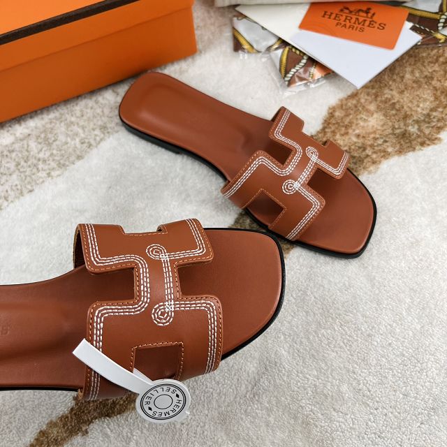 Hermes calfskin oran sandal HS0142