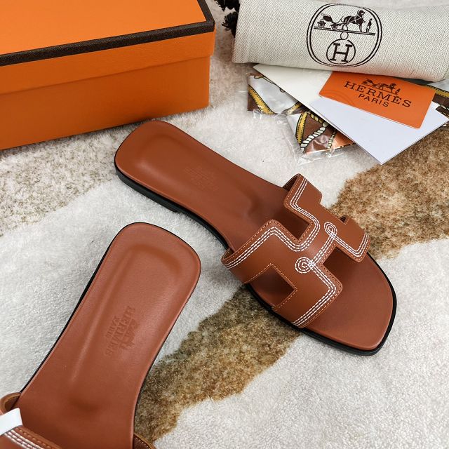 Hermes calfskin oran sandal HS0142