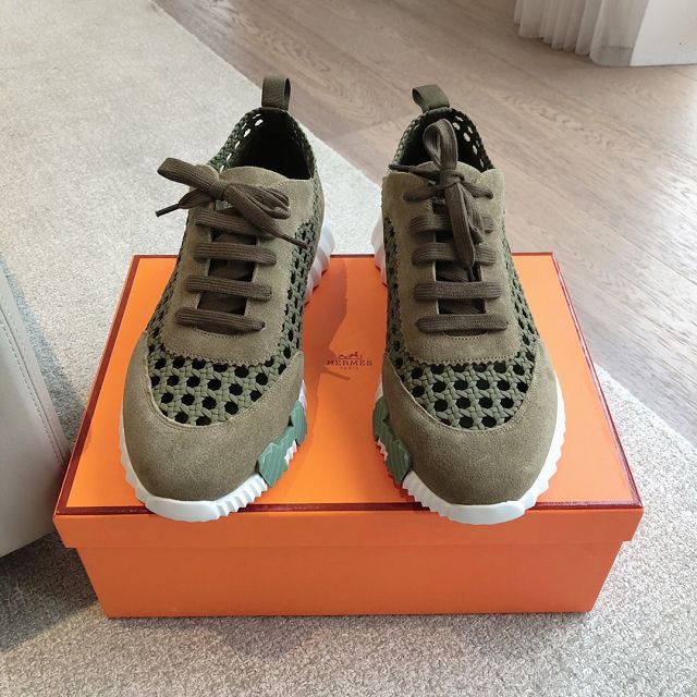 Hermes silk&suede bouncing sneaker HS0127