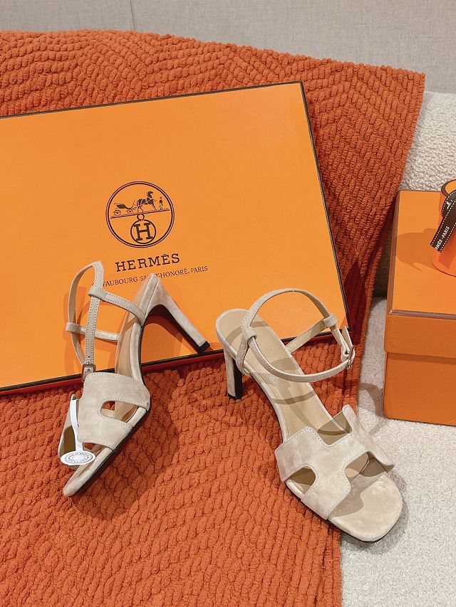 Hermes suede heden 80mm sandal HS0136