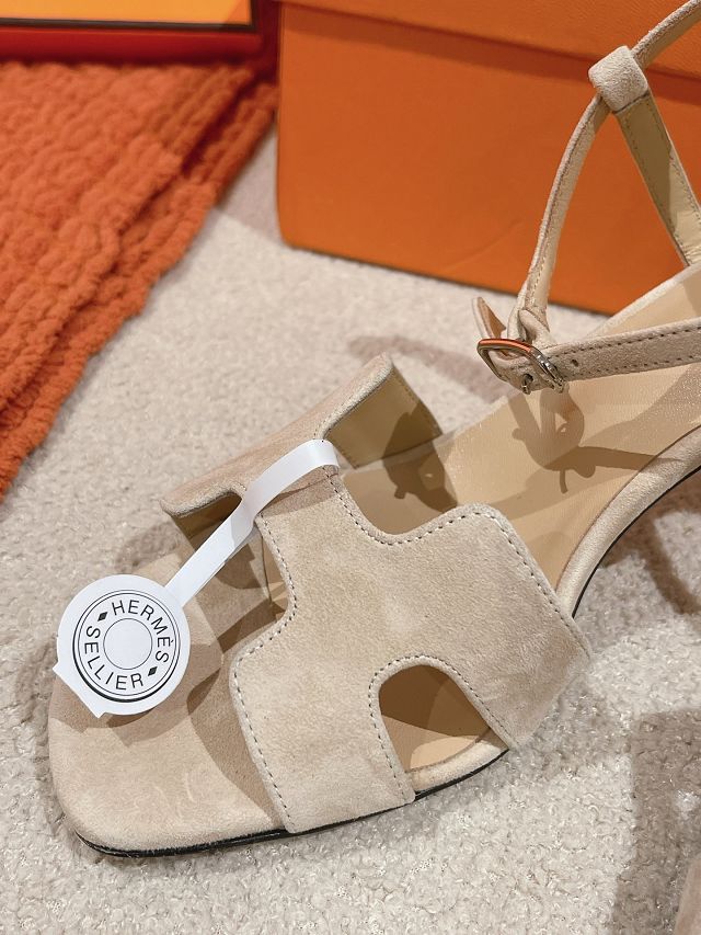 Hermes suede heden 80mm sandal HS0136