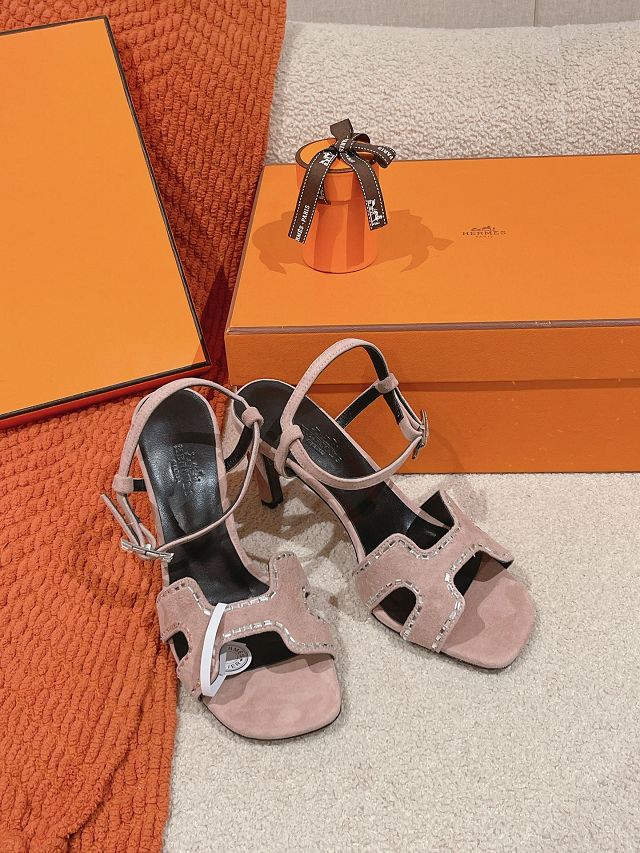 Hermes suede heden 80mm sandal HS0137