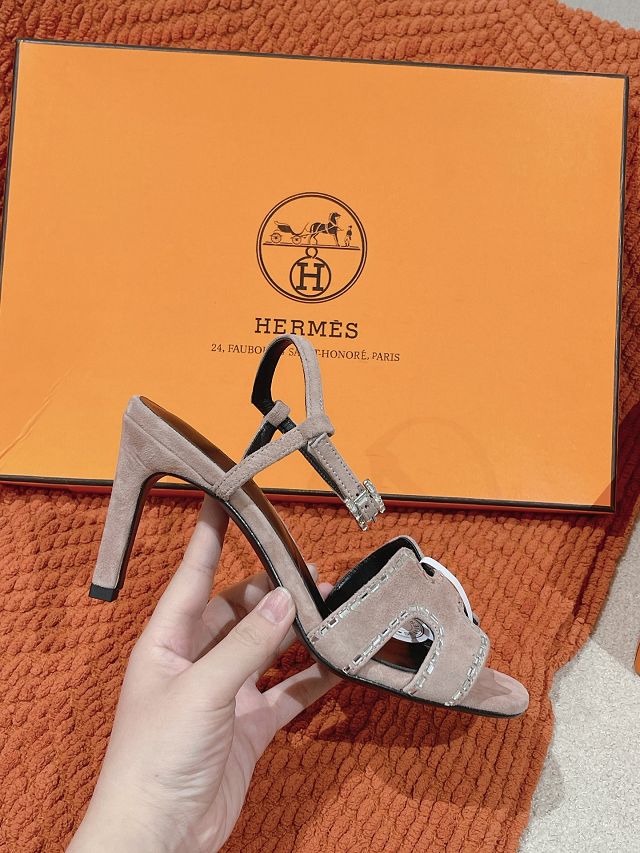 Hermes suede heden 80mm sandal HS0137