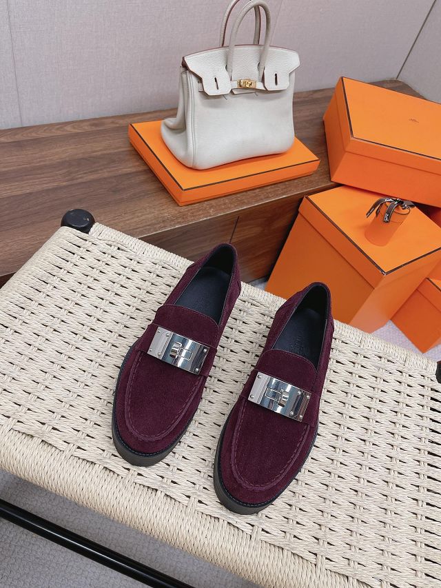 Hermes suede hot loafer HS0138