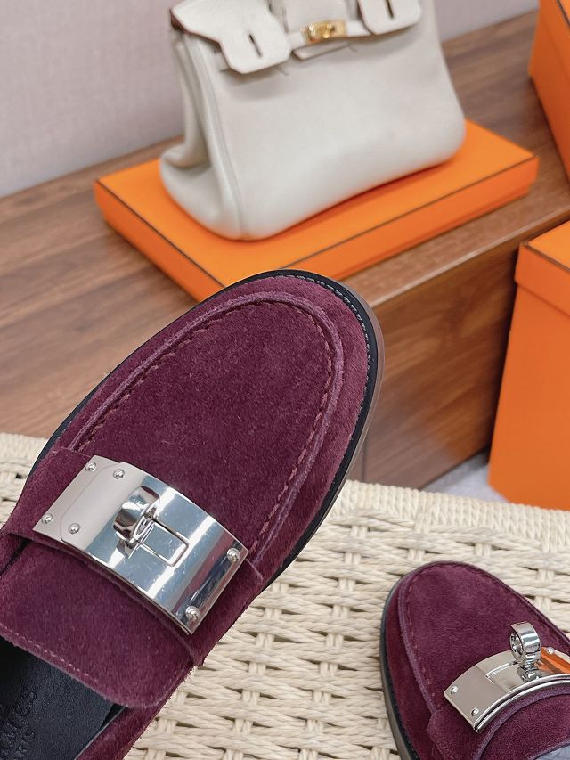 Hermes suede hot loafer HS0138