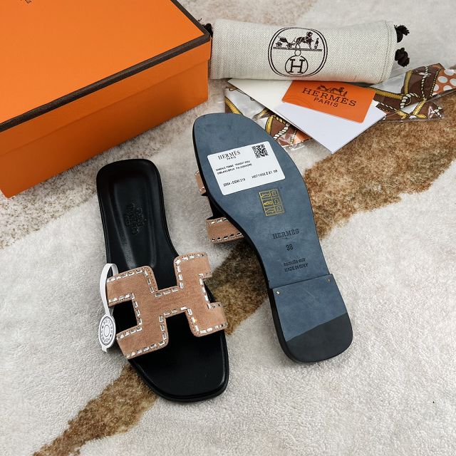 Hermes suede oran sandal HS0143