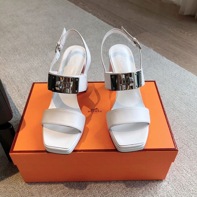 Hermes calfskin Ilona 90mm sandal HS0145