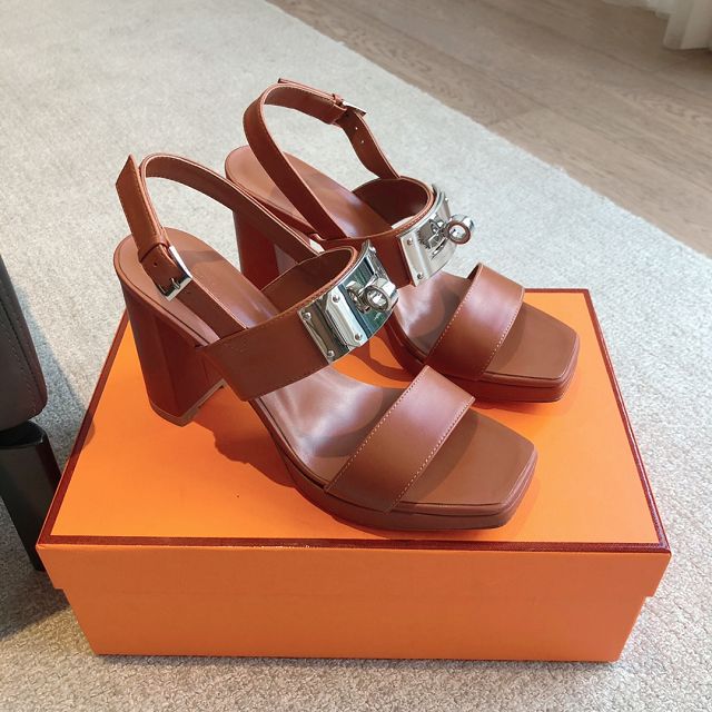 Hermes calfskin Ilona 90mm sandal HS0145