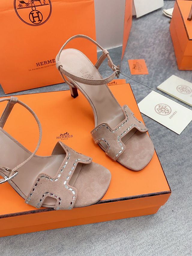 Hermes suede heden 80mm sandal HS0151