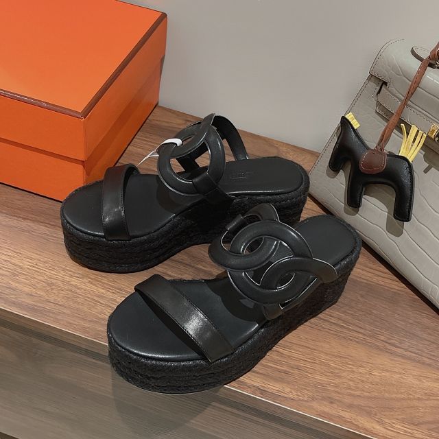 Hermes calfskin ithea 90mm sandal HS0182