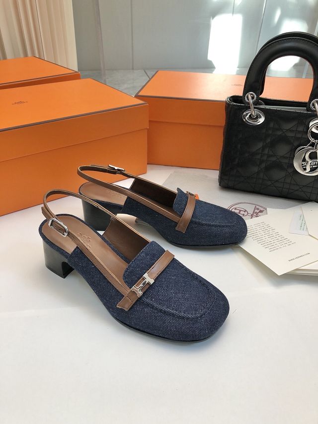 Hermes calfskin slingback HS0157