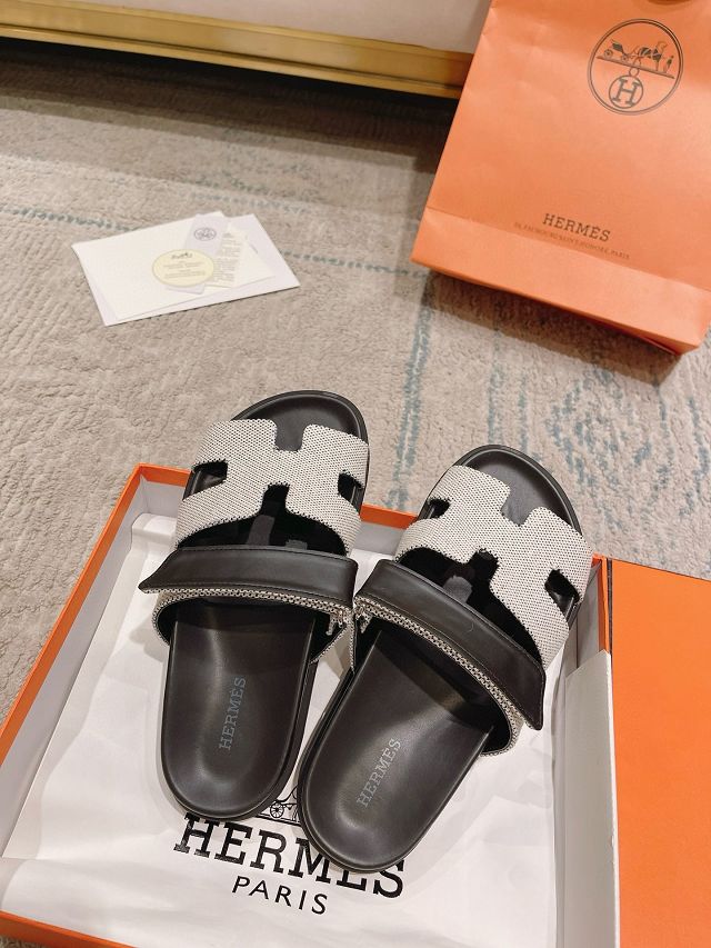 Hermes canvas chypre sandal HS0169